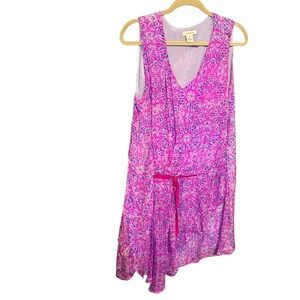 Sundance Pink Purple Mosaic Floral Dress Silk 12🌺